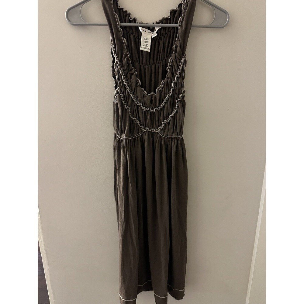 MAX STUDIO Dress Womens Small Olive Green Ruched